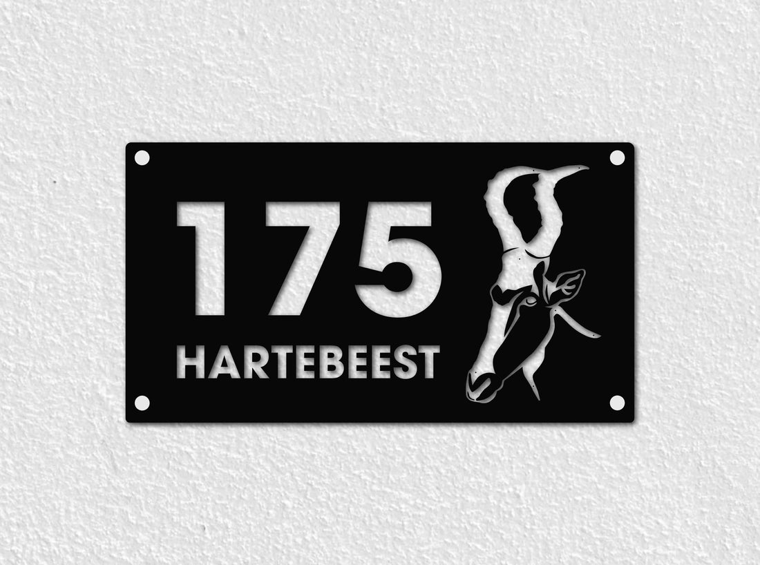 Hartebeest Metal House Number