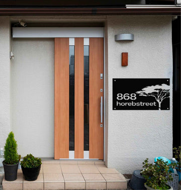 Acacia Tree Metal House Number Mockup