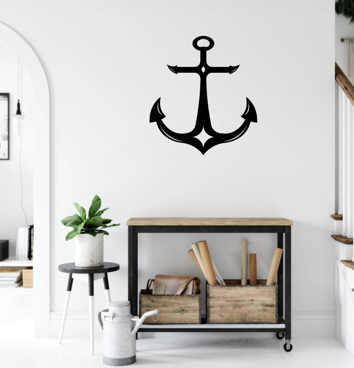 Anchor Metal Wall Art - Black / S ( + -365mm x 400mm)