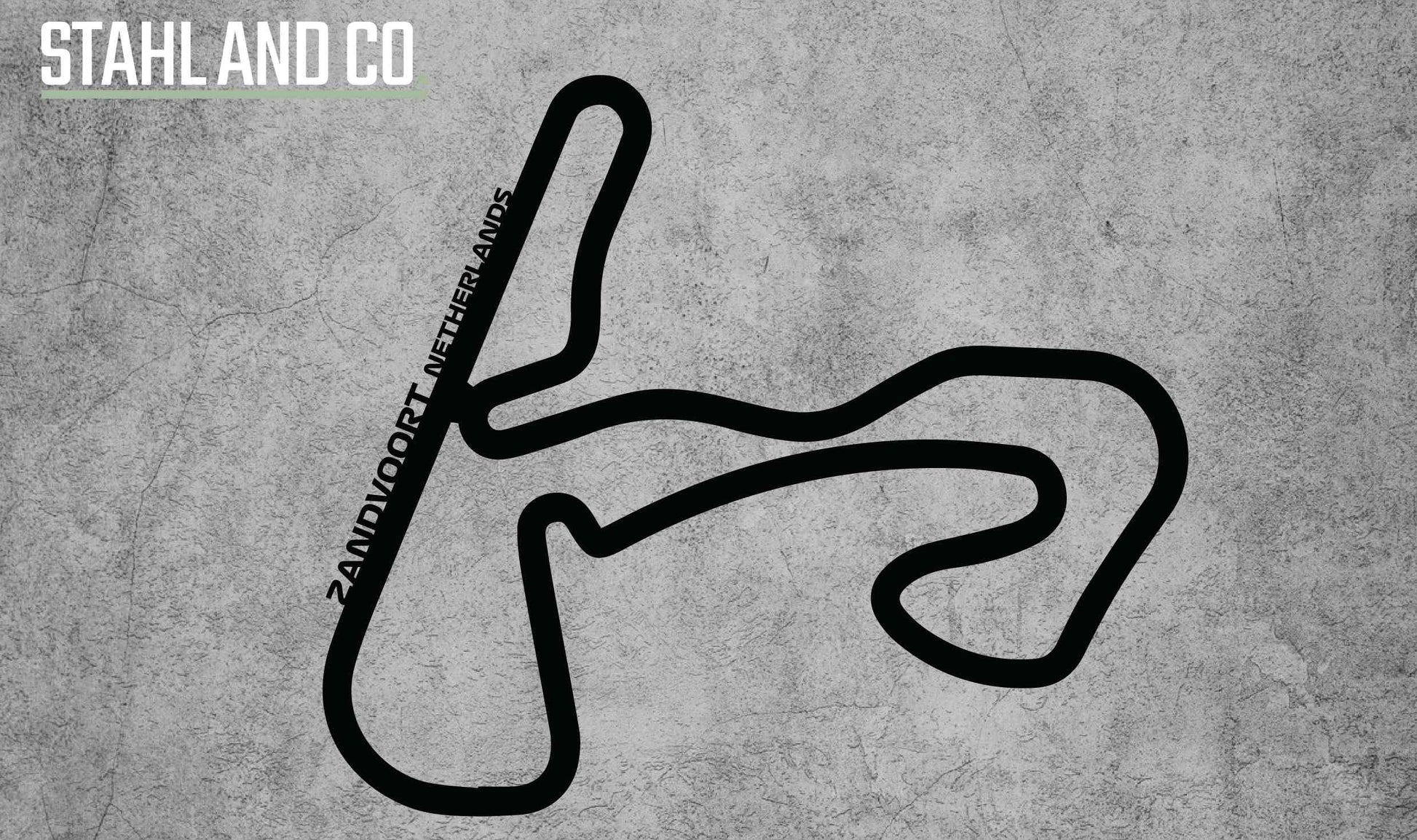 Formula One Circuits (Single) Metal Wall Art - 250mm / Black / Zandvoort, Netherlands