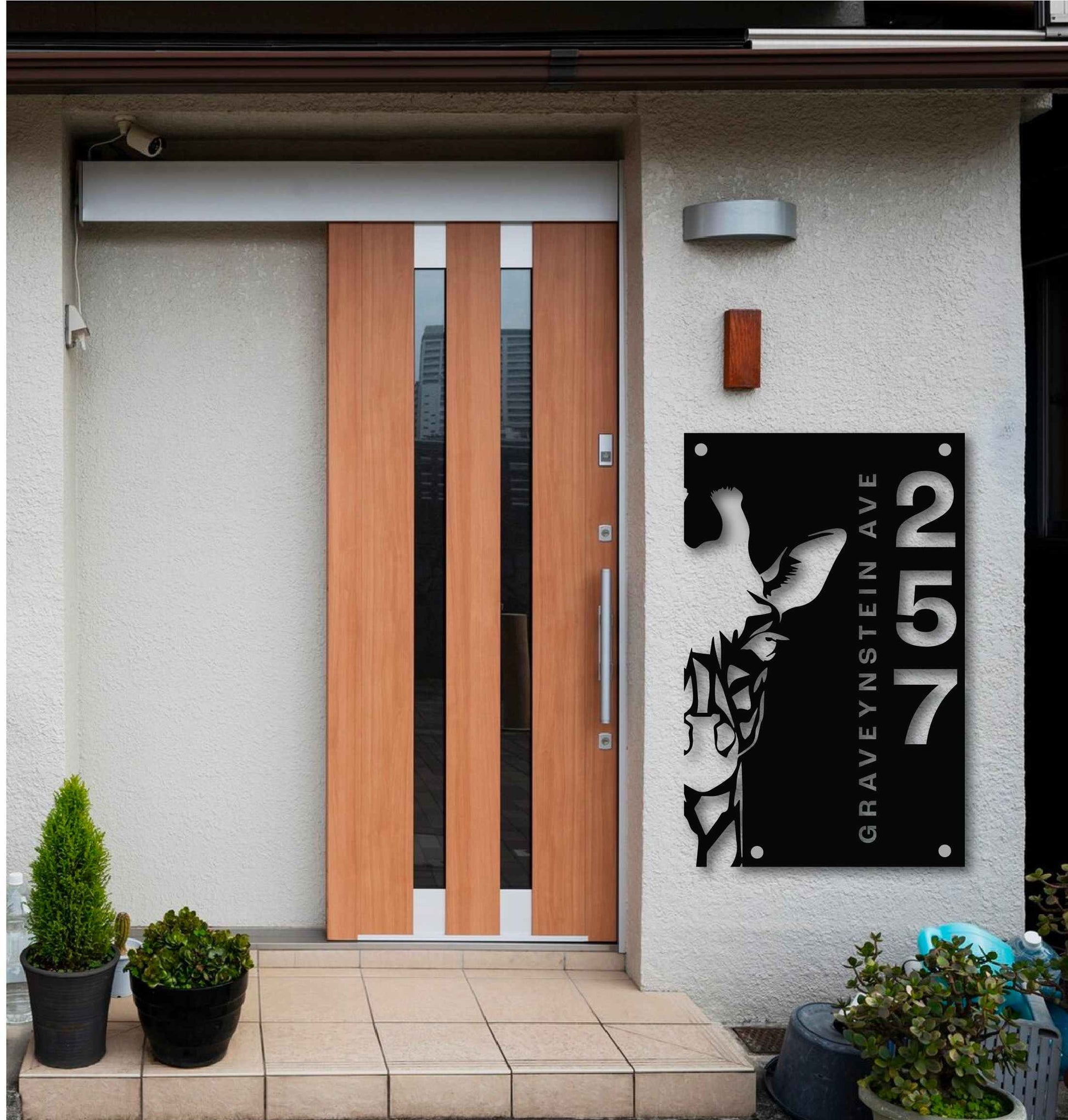 Giraffe Metal House Number Mockup