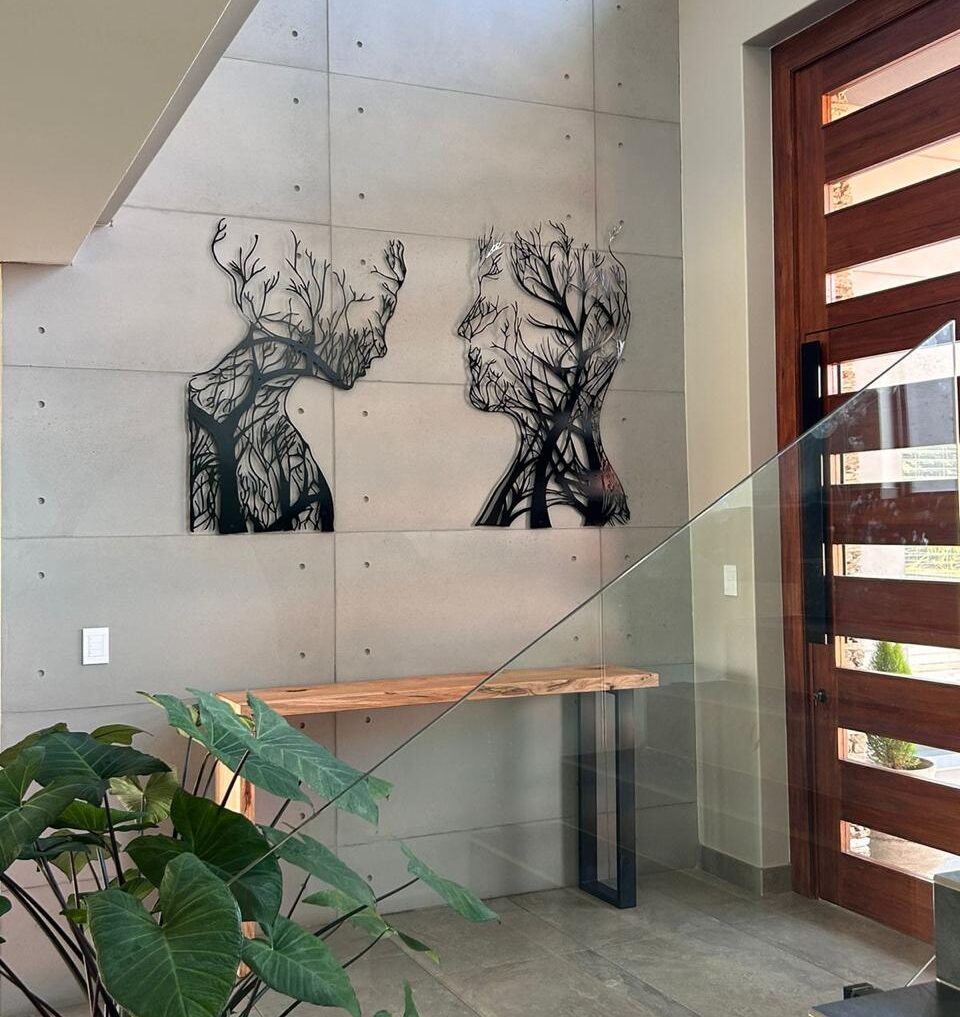 Human in Trees Rooted Metal Wall Art