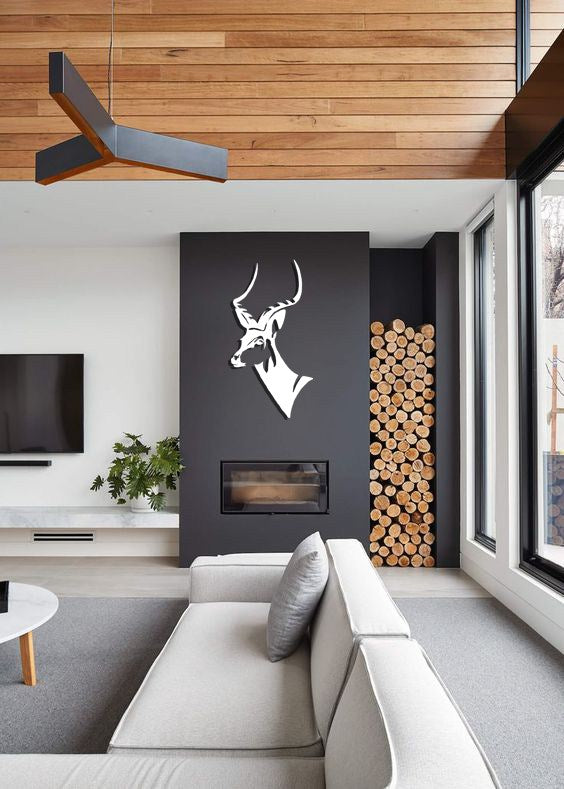 Impala Metal Wall Art - XS ( + -186mm x 350mm) / Black