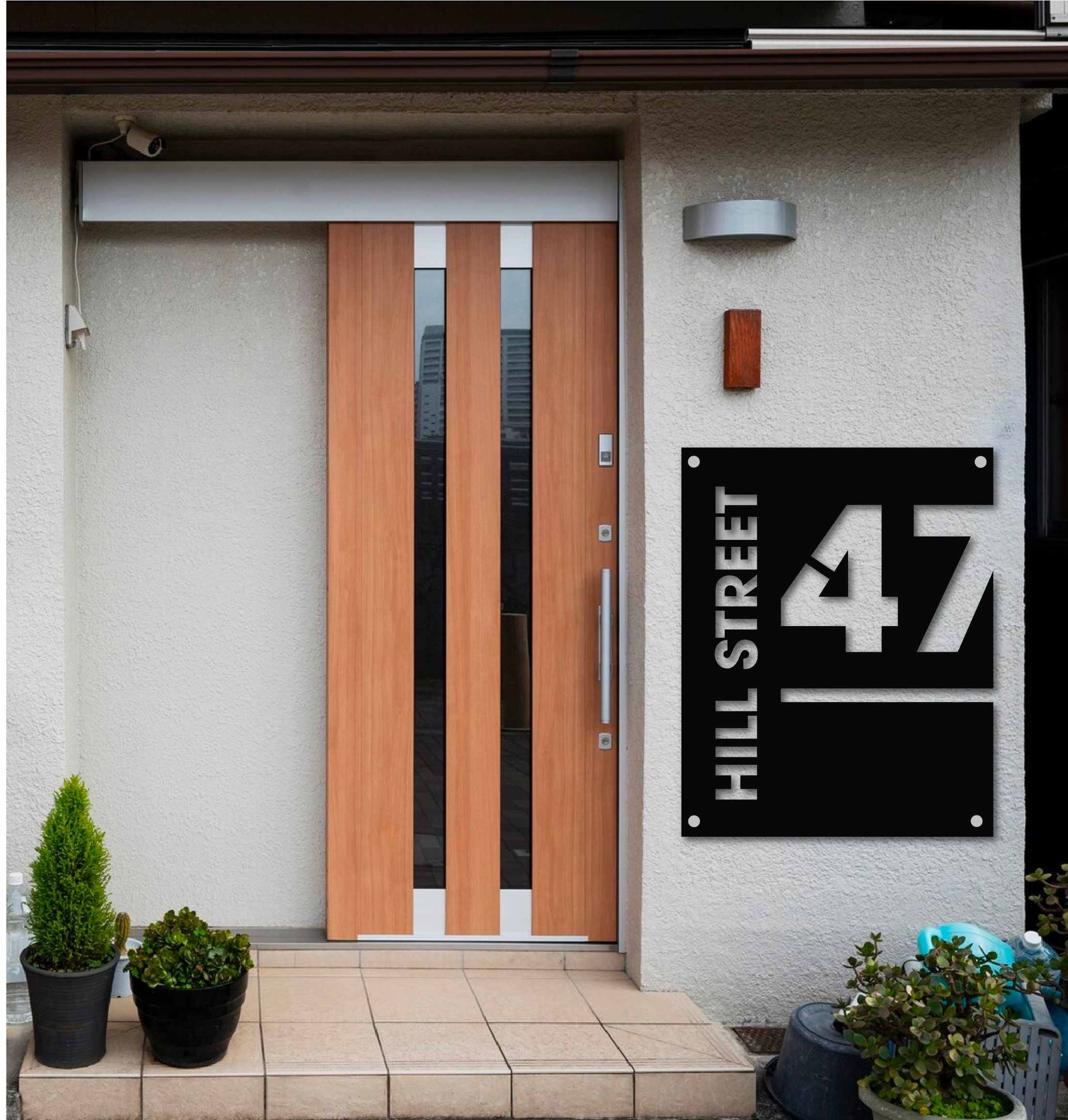 Monogram Metal House Number Mockup