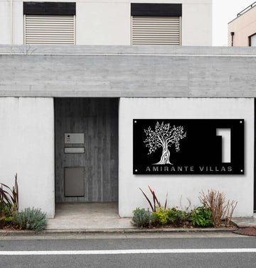 Olive Tree Metal House Number