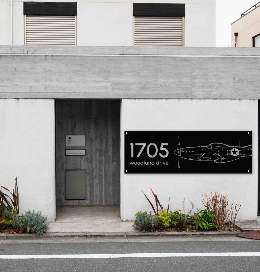 p51 Mustang Metal House Number