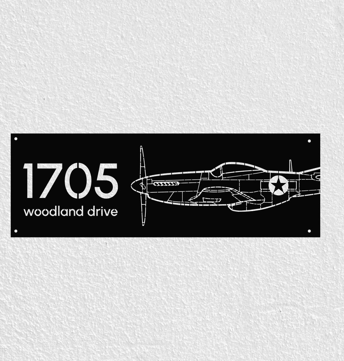 p51 Mustang Metal House Number