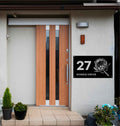 Protea Flower Metal House Number D2 Mockup