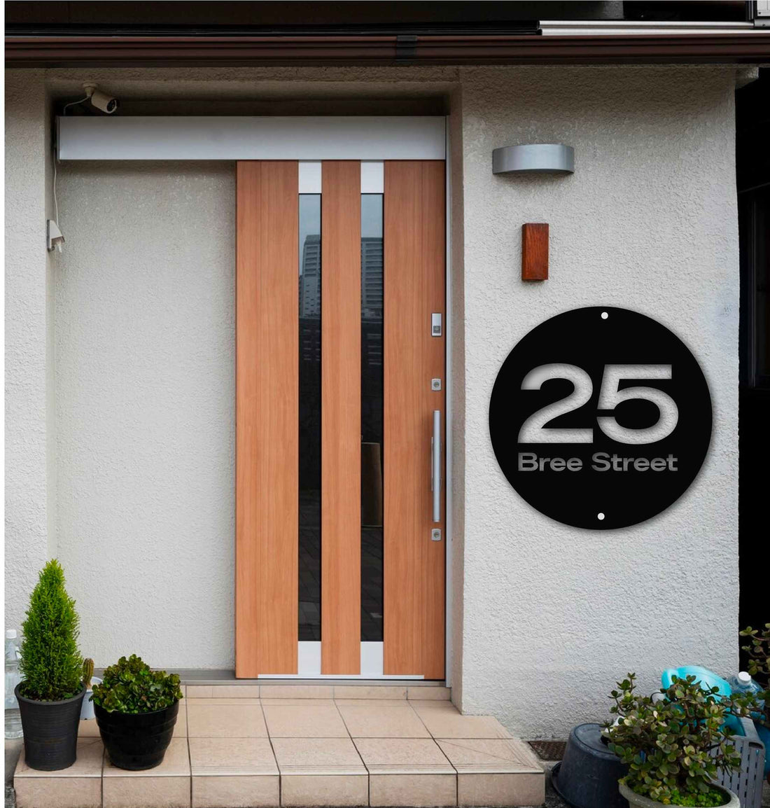 Round Modern Metal House Numbers