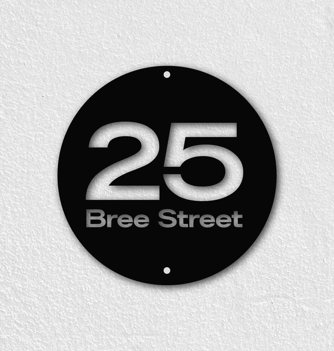 Round Modern Metal House Numbers