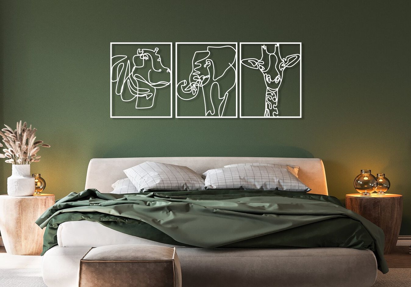 Safari Trifecta Metal Wall Art