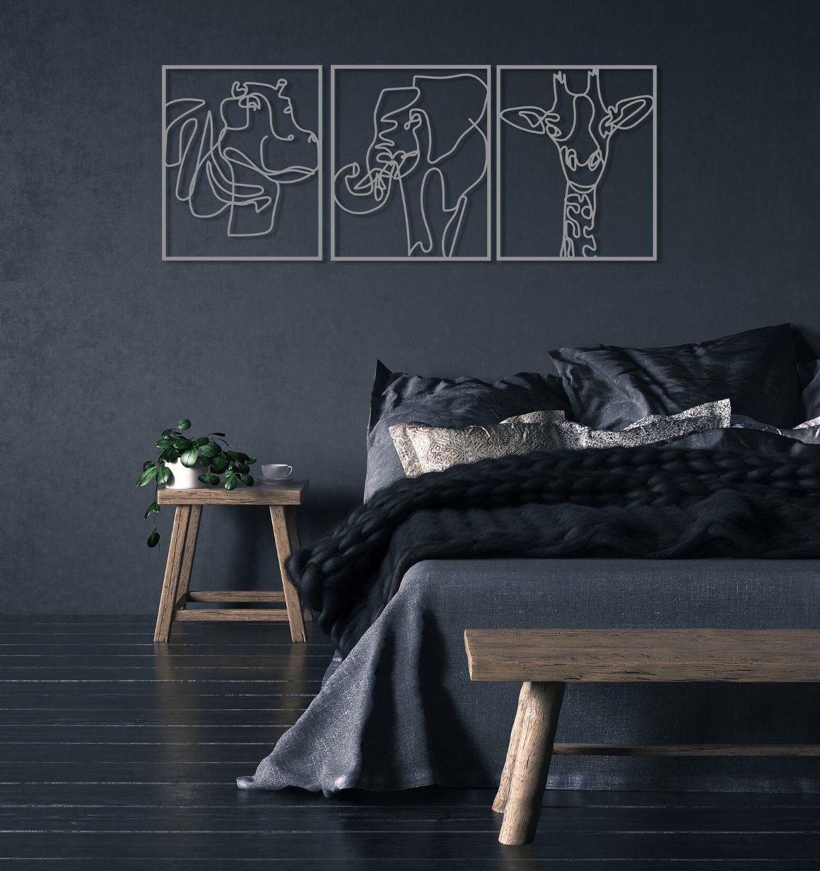 Safari Trifecta Metal Wall Art