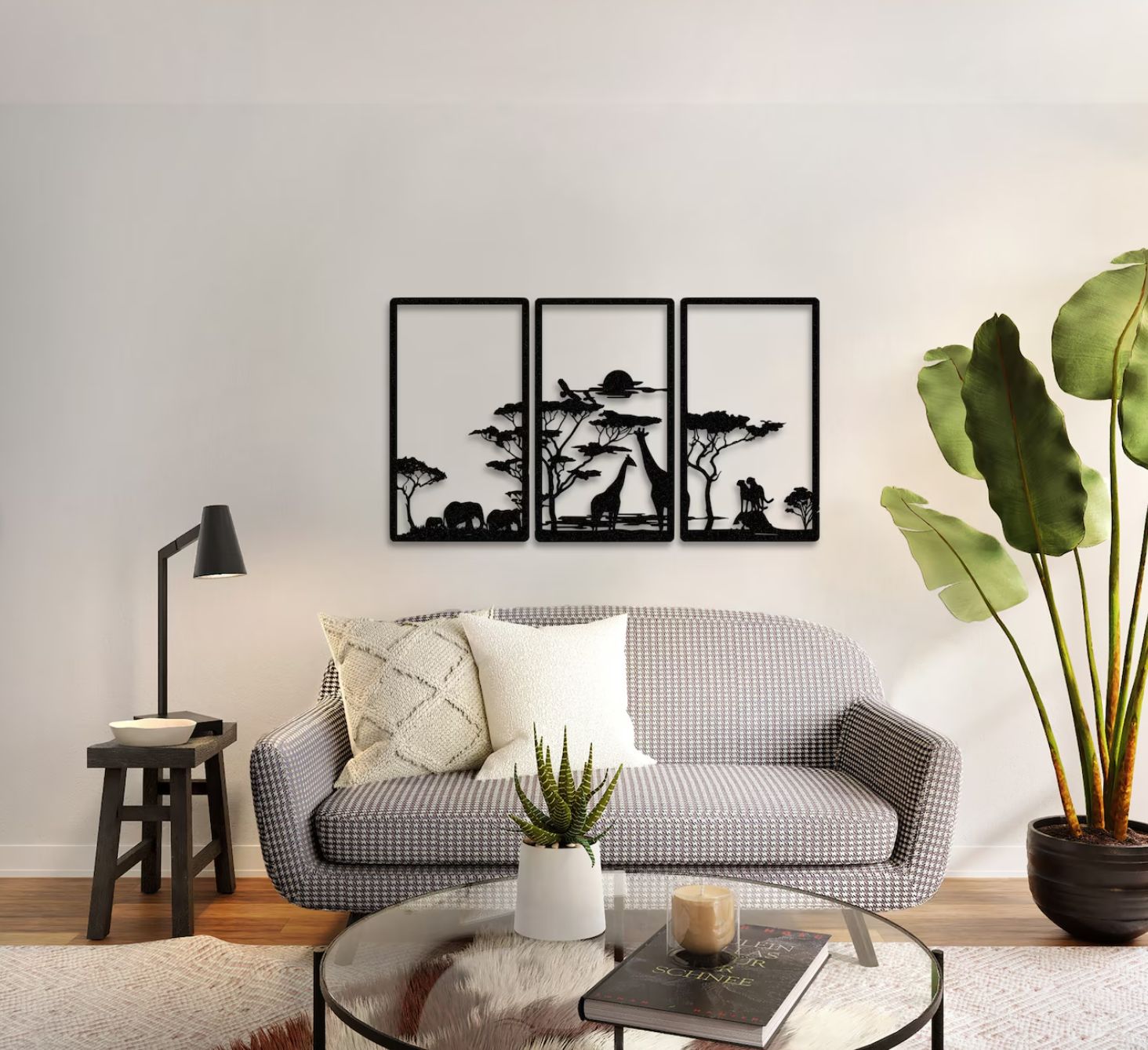 Savanna Serenade Metal Artwork - S(800mm x 453mm) / Back