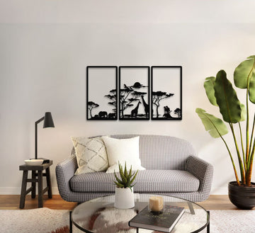 Savanna Serenade Metal Artwork - S(800mm x 453mm) / Back