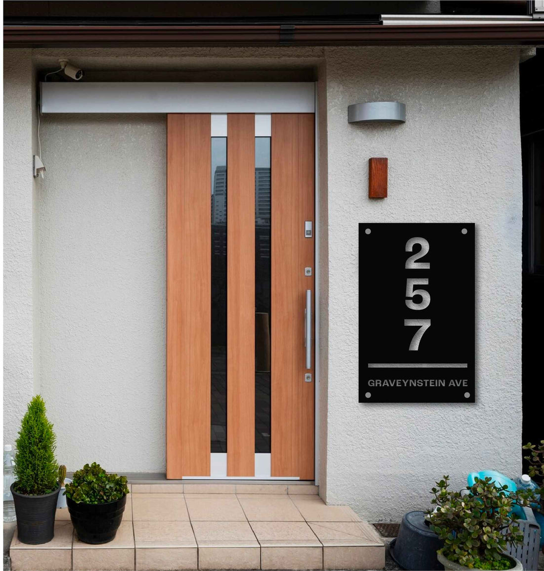 Vertical Metal House Number