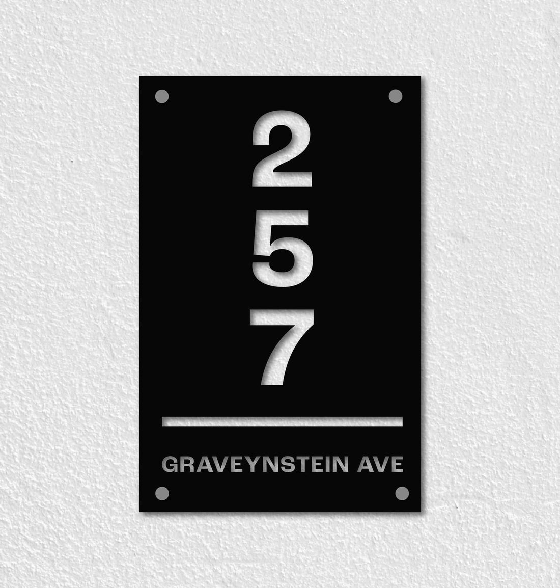 Vertical Metal House Number