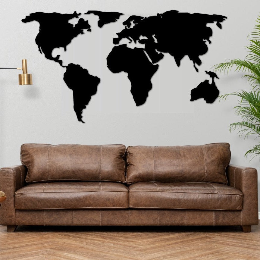 World Map Metal Wall Art