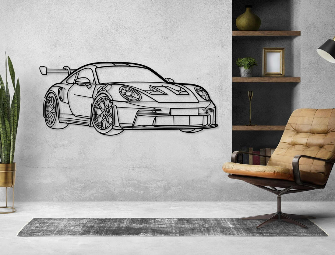 911 GT3 RS Detailed Metal Wall Art