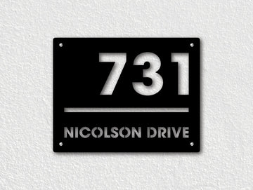 Modern Metal House Number