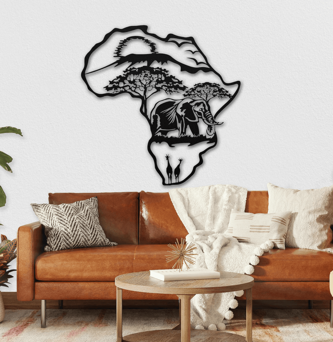 Africa in Africa Metal Wall Art - S (600mm 600mm) / Black
