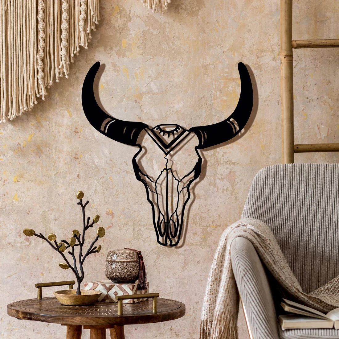 Bull Skull Metal Wall Art