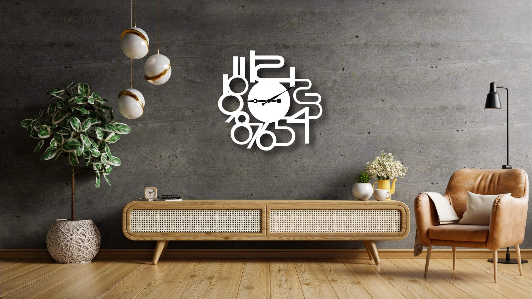 Connected Modern Metal Wall Clock