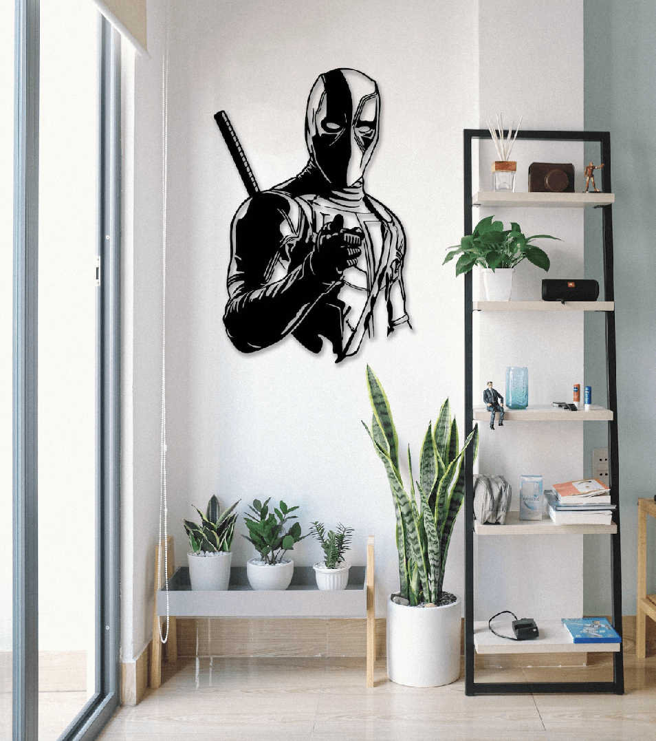 Deadpool Metal Wall Art - Black / M ( + -545mm x 800mm)
