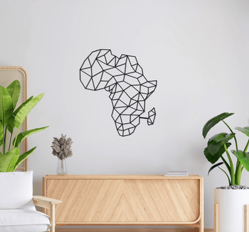 Geo Africa Metal Artwork - S(530mm x 600mm) / Black