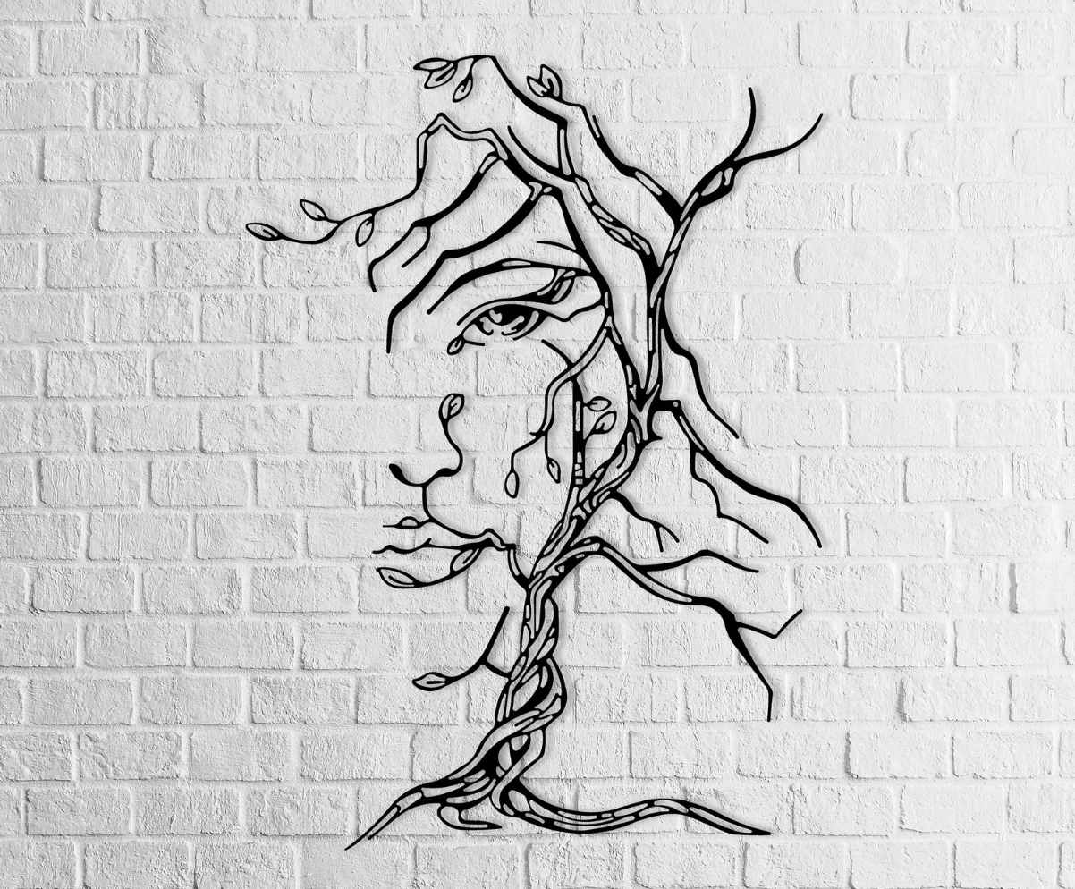 Human Branch Metal Wall Art Mockup