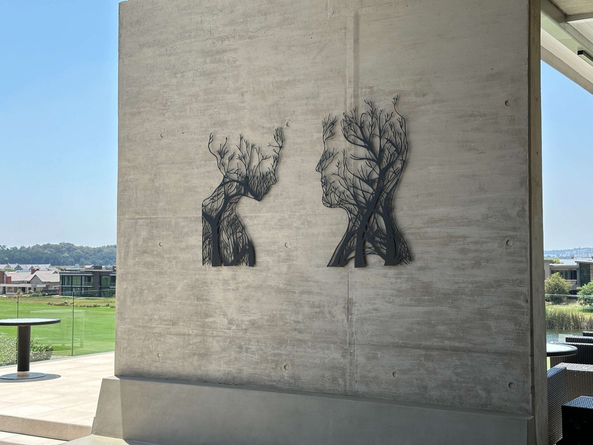 Human in Trees Rooted Metal Wall Art