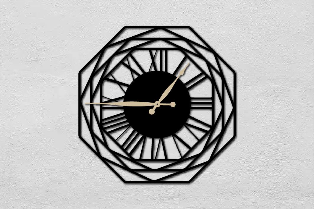 Octagon Metal Wall Clock