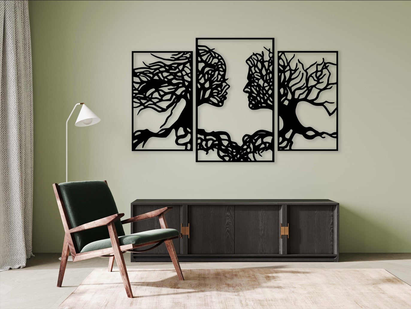 People Of The Trees Metal Wall Art - S (800mm x + -488mm) / Black