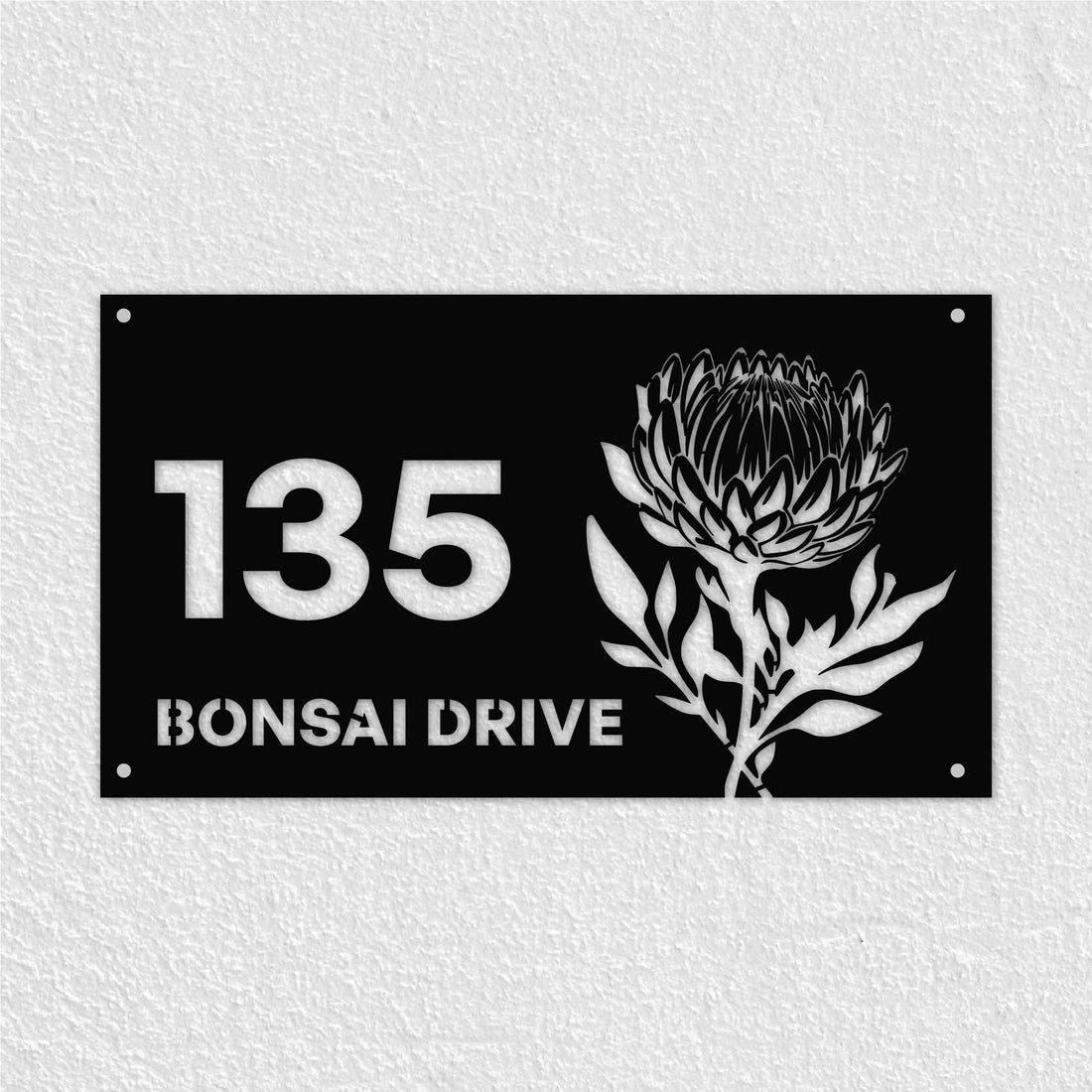 Protea Flower Metal House Number