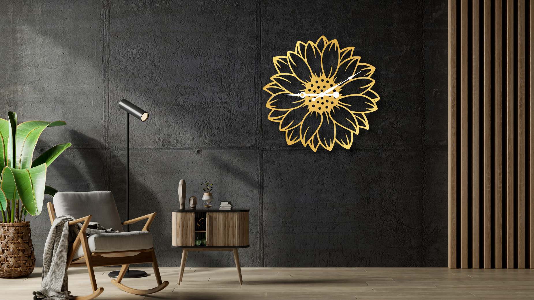 Sunflower Metal Wall Clock