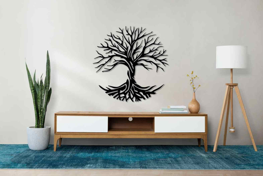 Tree of Life Metal Wall Art - M (750mm x 750mm) / Black