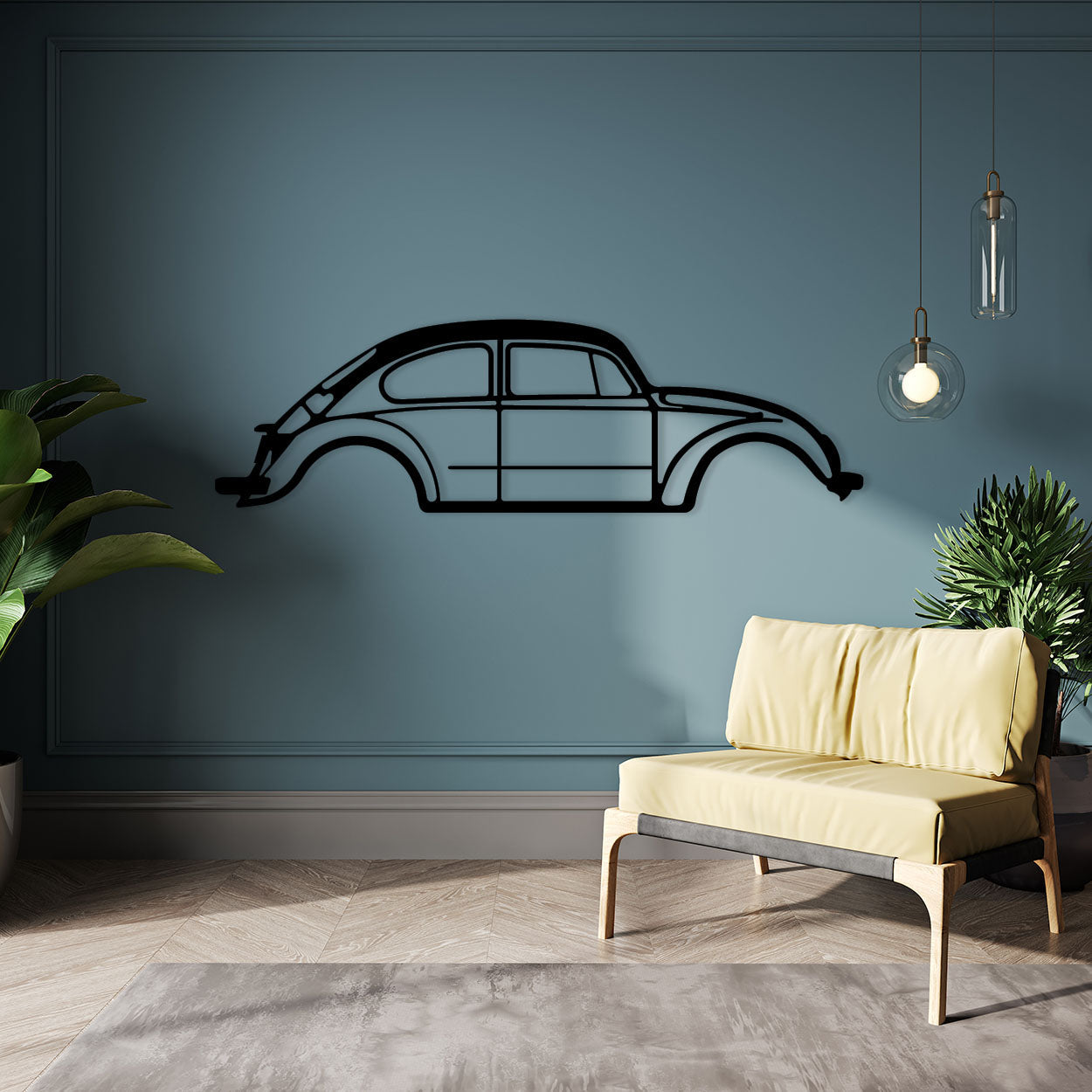 Vintage-VW-Beetle-Metal-Wall-Art