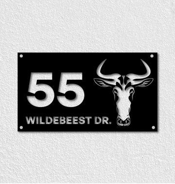 Wildebeest Metal House Number